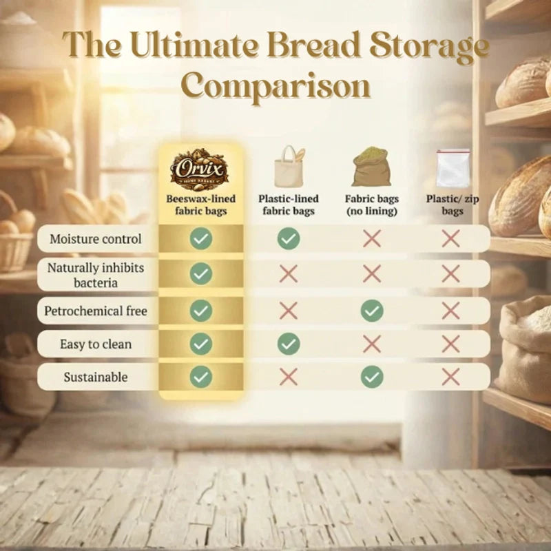 Premium 100% Cotton-Beeswax Bread Bags